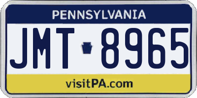 PA license plate JMT8965