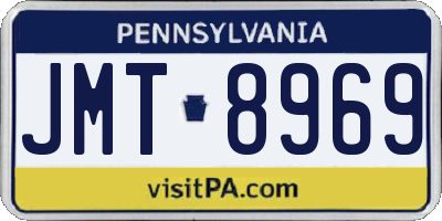 PA license plate JMT8969