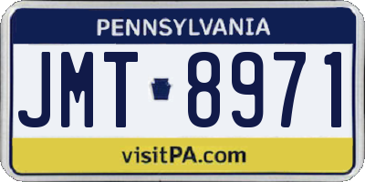 PA license plate JMT8971