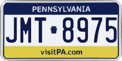 PA license plate JMT8975