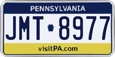 PA license plate JMT8977
