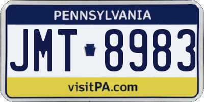 PA license plate JMT8983