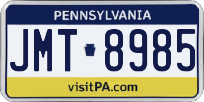 PA license plate JMT8985