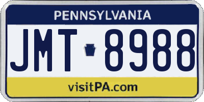 PA license plate JMT8988