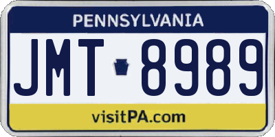 PA license plate JMT8989