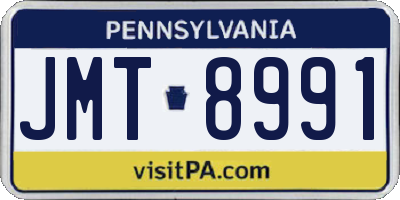 PA license plate JMT8991