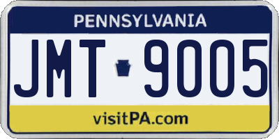 PA license plate JMT9005