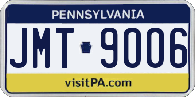 PA license plate JMT9006
