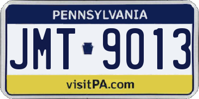 PA license plate JMT9013