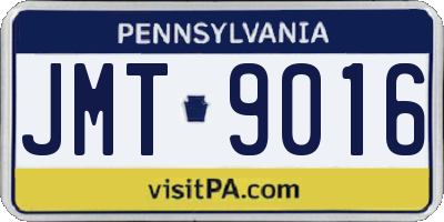 PA license plate JMT9016