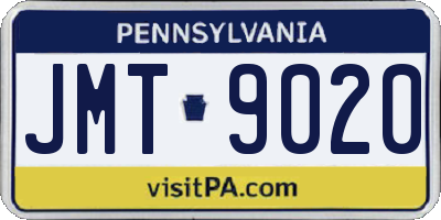 PA license plate JMT9020