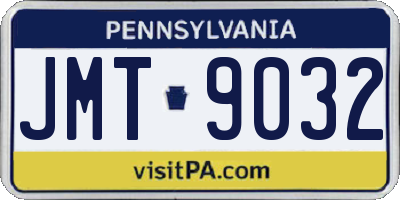 PA license plate JMT9032