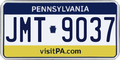PA license plate JMT9037