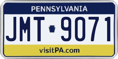 PA license plate JMT9071