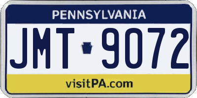 PA license plate JMT9072