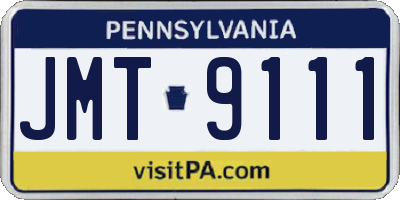 PA license plate JMT9111