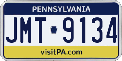 PA license plate JMT9134