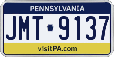 PA license plate JMT9137