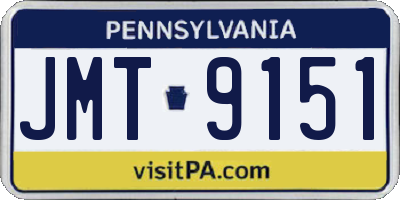 PA license plate JMT9151