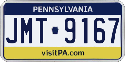 PA license plate JMT9167