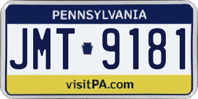 PA license plate JMT9181