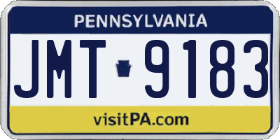 PA license plate JMT9183