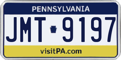 PA license plate JMT9197