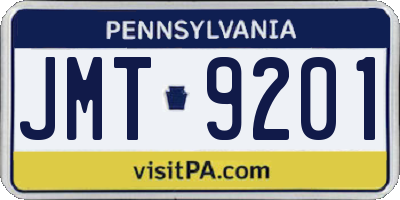 PA license plate JMT9201