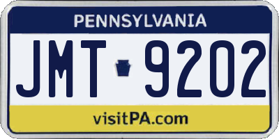 PA license plate JMT9202