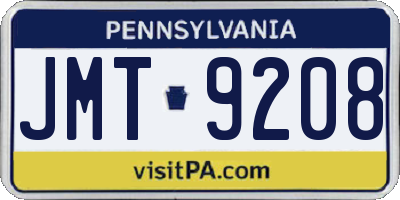 PA license plate JMT9208
