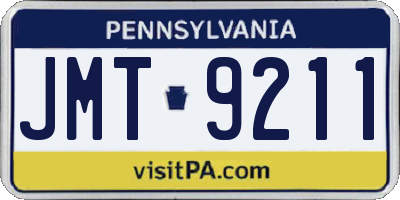 PA license plate JMT9211