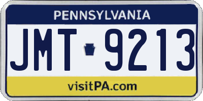 PA license plate JMT9213
