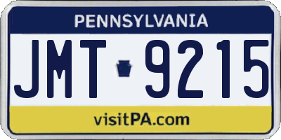 PA license plate JMT9215