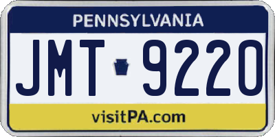 PA license plate JMT9220