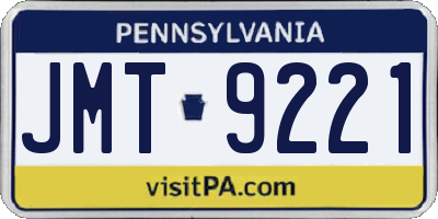 PA license plate JMT9221