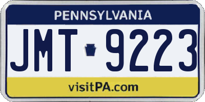 PA license plate JMT9223