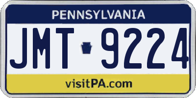PA license plate JMT9224