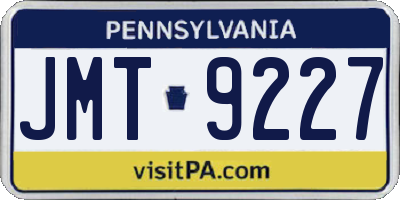 PA license plate JMT9227