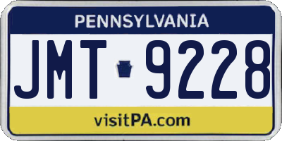 PA license plate JMT9228