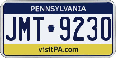 PA license plate JMT9230