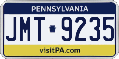 PA license plate JMT9235