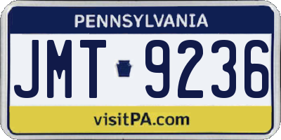 PA license plate JMT9236