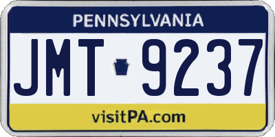 PA license plate JMT9237