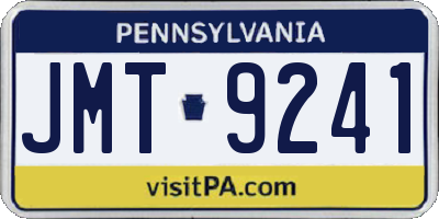 PA license plate JMT9241