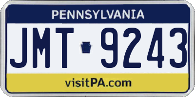 PA license plate JMT9243