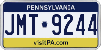 PA license plate JMT9244