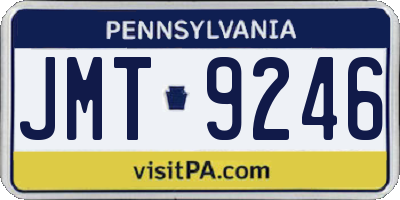PA license plate JMT9246