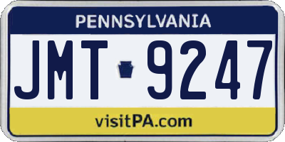 PA license plate JMT9247
