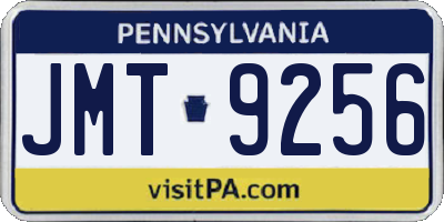 PA license plate JMT9256