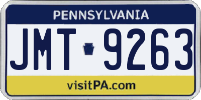 PA license plate JMT9263